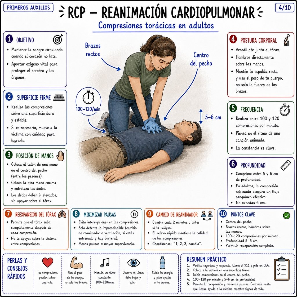 RCP - Compresiones torácicas en adultos