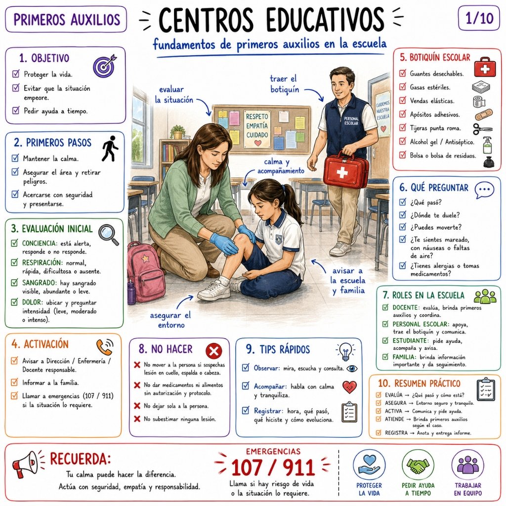 Centros Educativos: Botiquín escolar y preparación