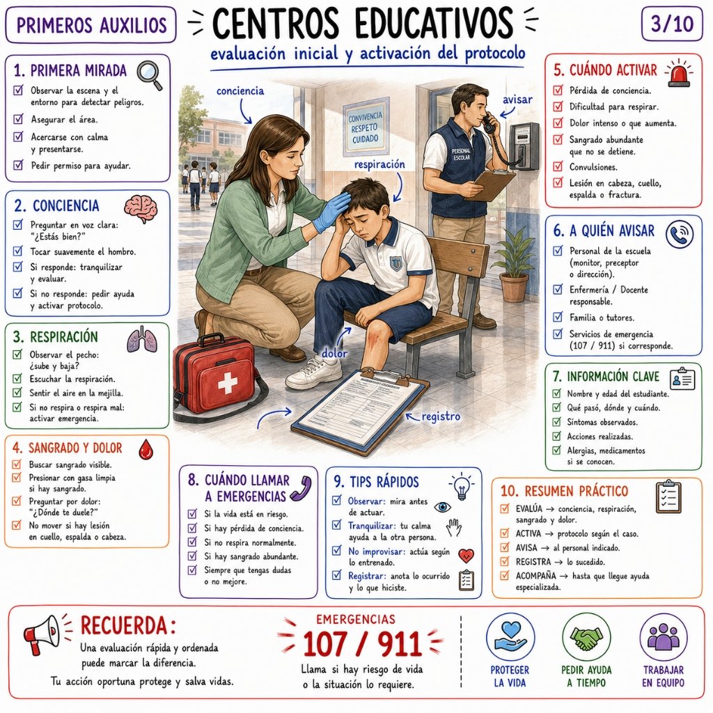 Centros Educativos: Evaluación inicial y activación del protocolo