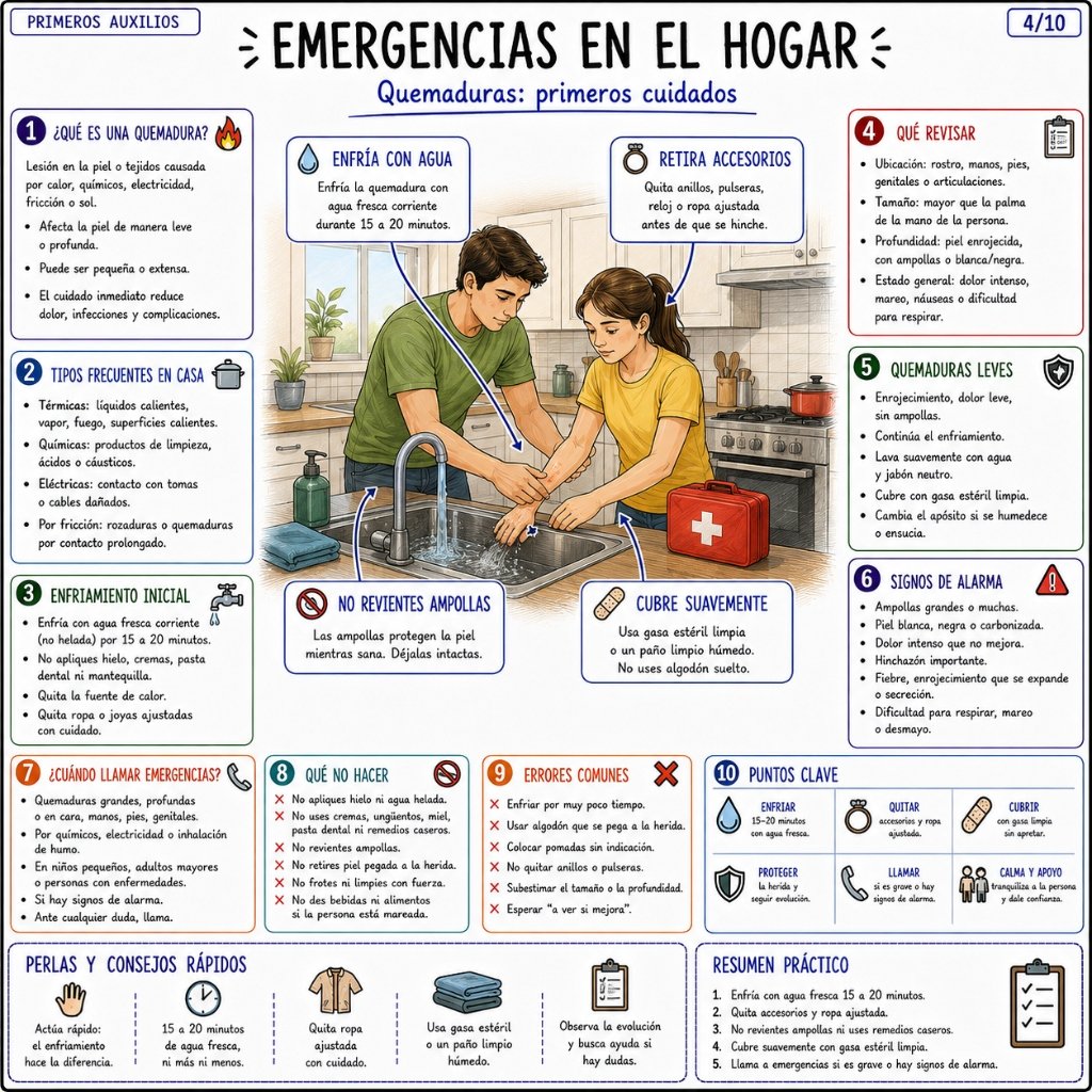 Emergencias en el Hogar: Quemaduras: primeros cuidados