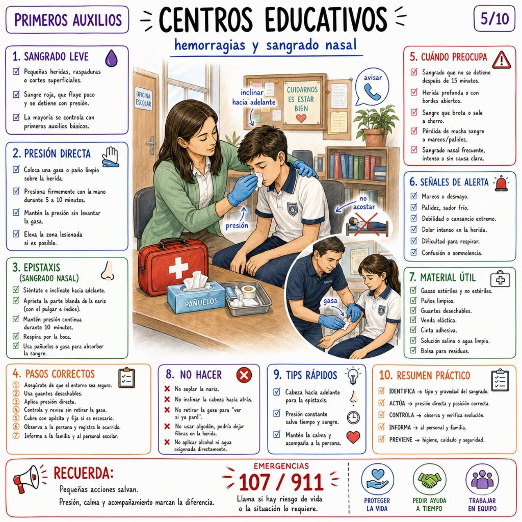 Centros Educativos: Hemorragias y sangrado nasal